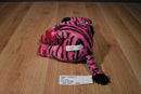Aurora Girlz Nation Pink and Black Zebra Beanbag Plush with Pink Bow