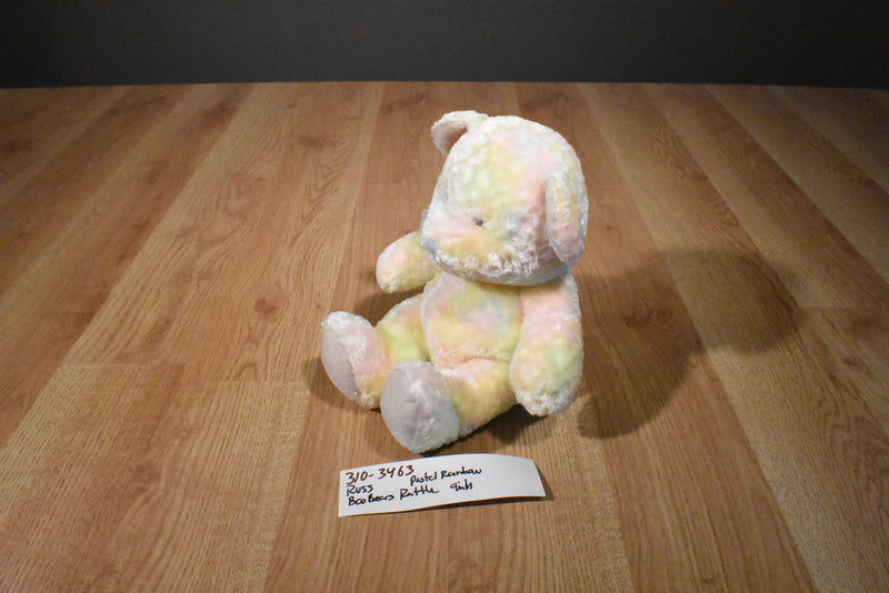Russ Boo Bears Pastel Rainbow Teddy Bear Rattle Plush