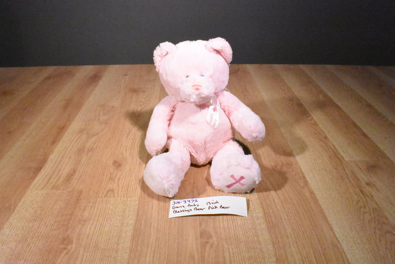 Baby Ganz Pink Blessings Teddy Bear Beanbag Plush