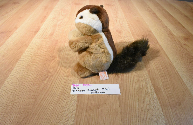 Russ Scampers the Chipmunk Beanbag Plush With an Acorn