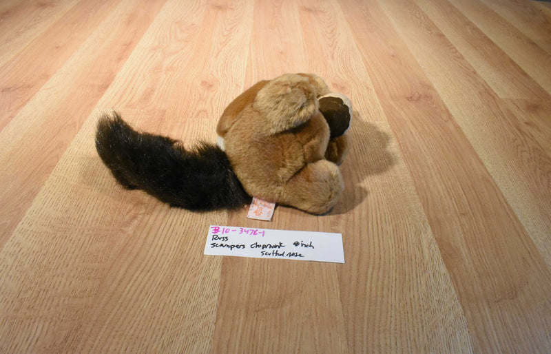 Russ Scampers the Chipmunk Beanbag Plush With an Acorn