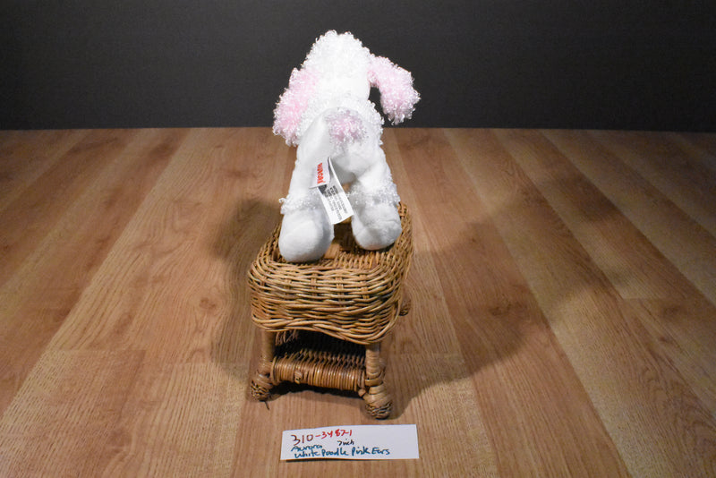 Aurora White and Pink Poodle Beanbag Plush