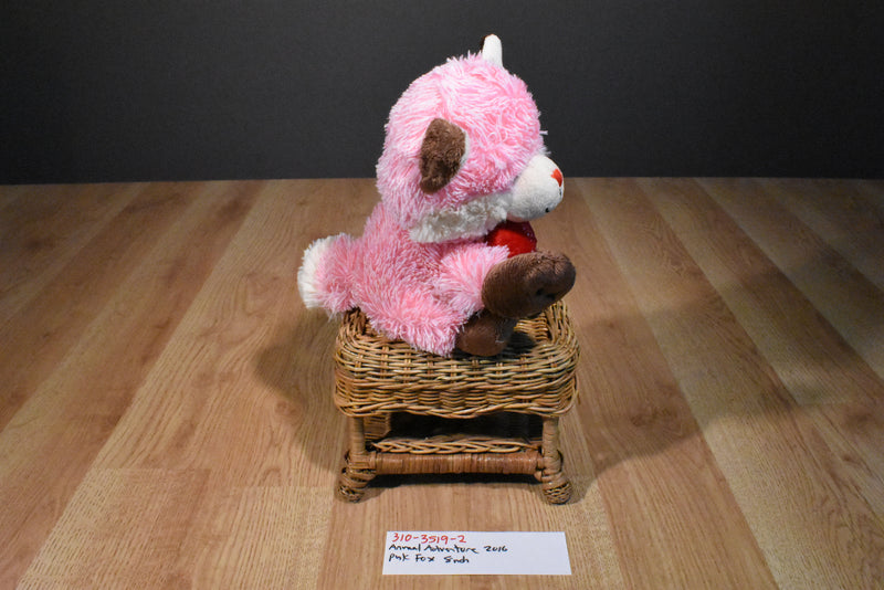 Animal Adventure Pink and White Fox with Red Heart 2016 Plush