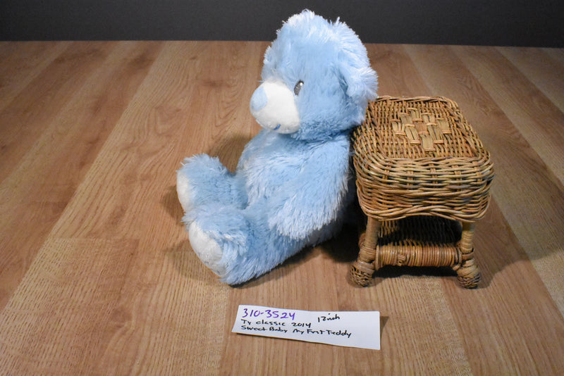 Ty Classic Sweet Baby Blue Bear My First Teddy 2014 Beanbag Plush