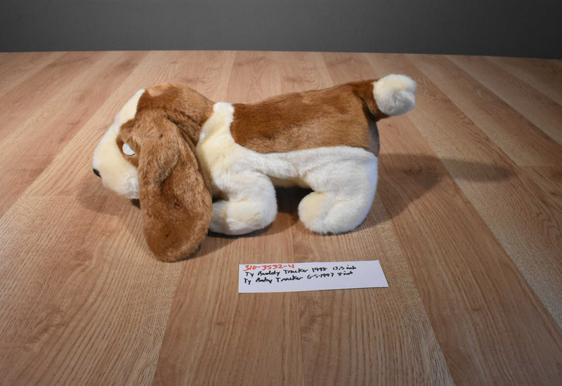 Ty Beanie Buddy 1998 and Baby 1997 Tracker Basset Hound Beanbag Plush