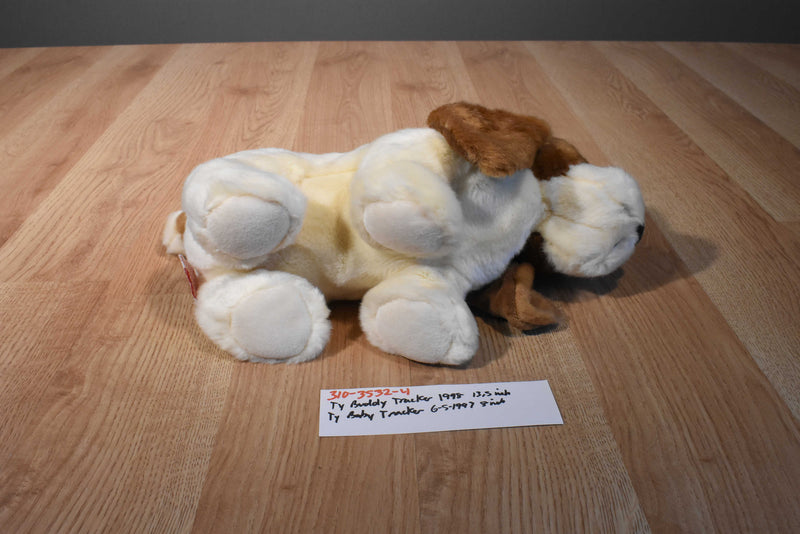 Ty Beanie Buddy 1998 and Baby 1997 Tracker Basset Hound Beanbag Plush