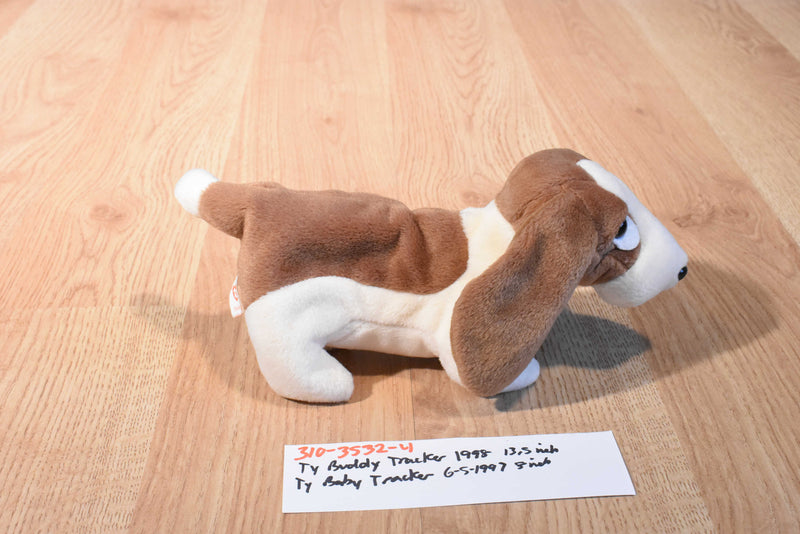 Ty Beanie Buddy 1998 and Baby 1997 Tracker Basset Hound Beanbag Plush