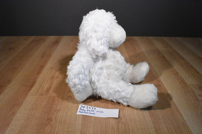 Baby Ganz Bellifuls White Beige Lamb Rattle Beanbag Plush