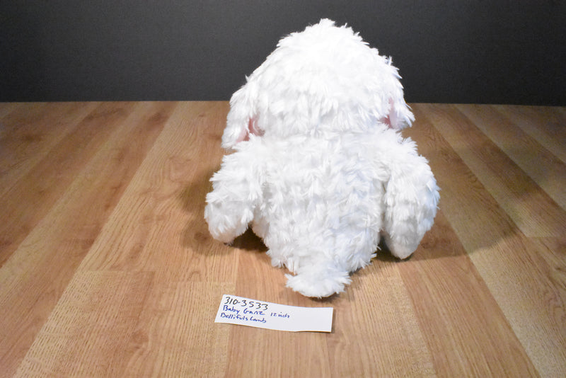 Baby Ganz Bellifuls White Beige Lamb Rattle Beanbag Plush