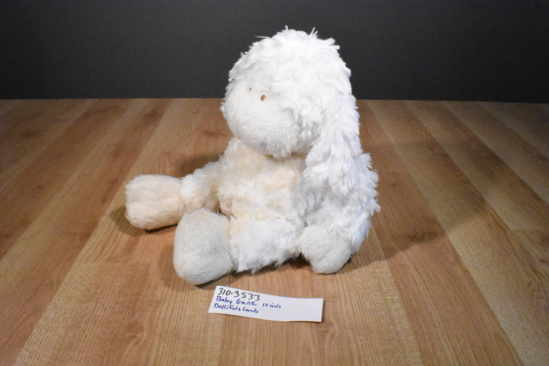Baby Ganz Bellifuls White Beige Lamb Rattle Beanbag Plush