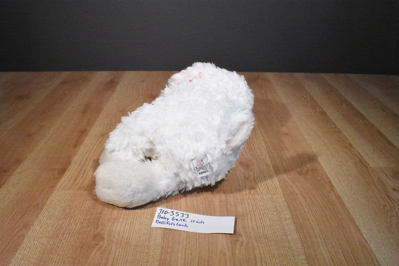 Baby Ganz Bellifuls White Beige Lamb Rattle Beanbag Plush