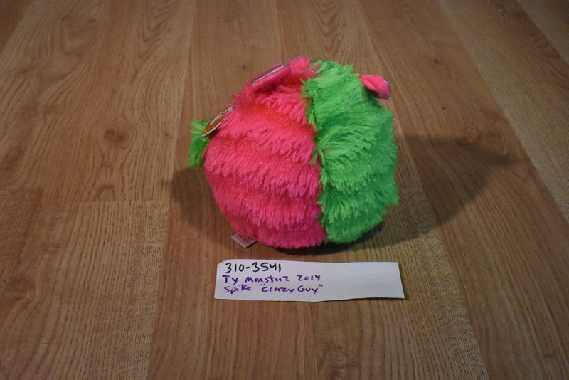 Ty Monstaz Spike Pink and Green Monster 2014 Beanbag Plush With No Sound