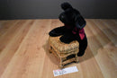 Russ Ginger the Black Lab with Red Bow Beanbag Plush