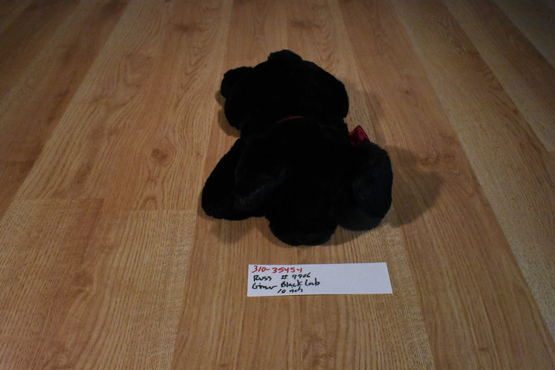 Russ Ginger the Black Lab with Red Bow Beanbag Plush