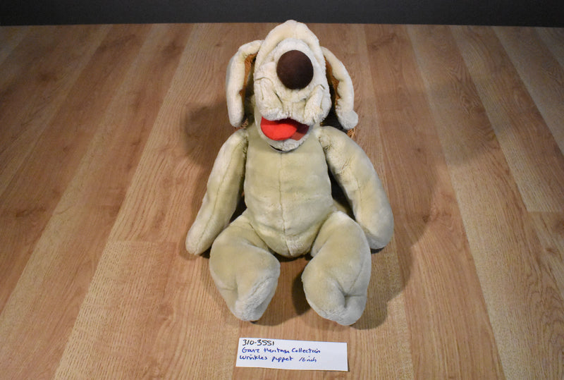Ganz Heritage Wrinkles the Beige Hound Dog Puppet Plush