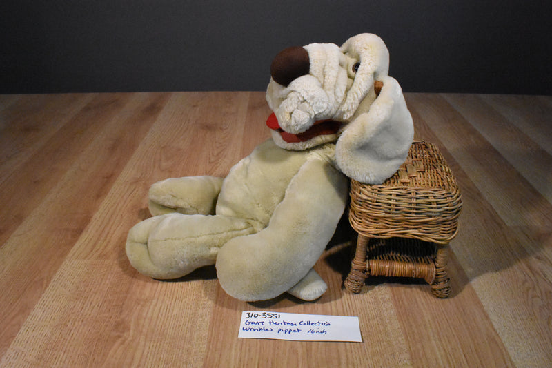 Ganz Heritage Wrinkles the Beige Hound Dog Puppet Plush