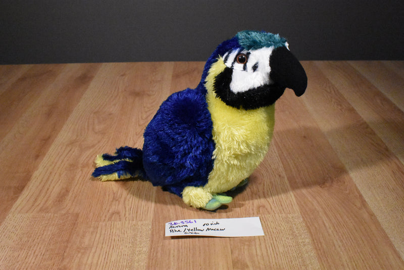 Aurora Blue and Gold Macaw Parrot Beanbag Plush