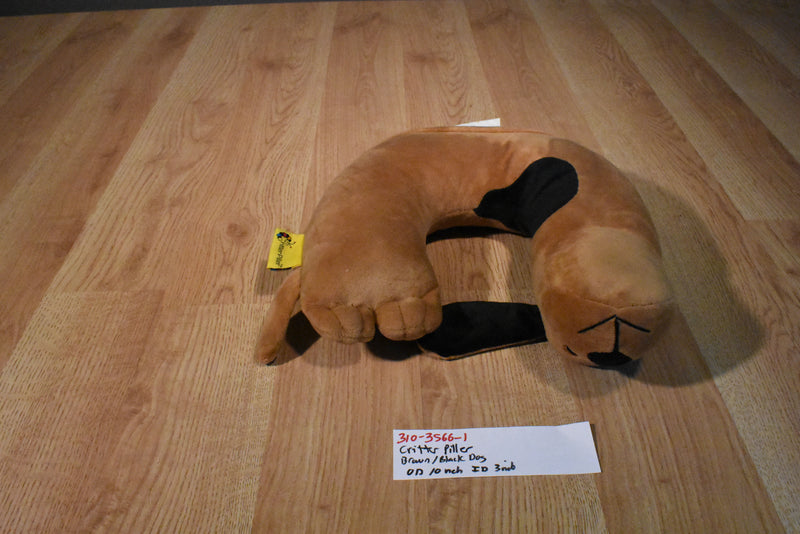 Critter Piller Brown and Black Dog Travel Neck Pillow