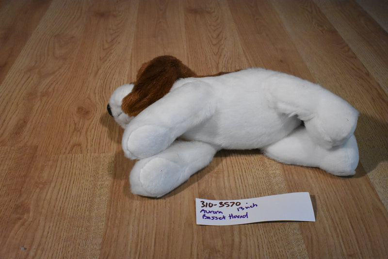 Aurora Flopsies Brown and White Basset Hound Beanbag Plush