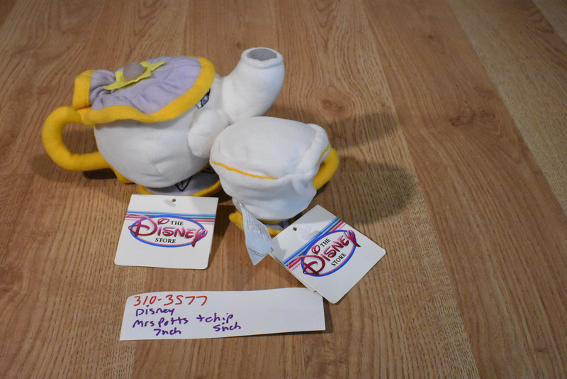 Disney Store Beauty and The Beast Mrs. Potts and Chip Beanbag Plush