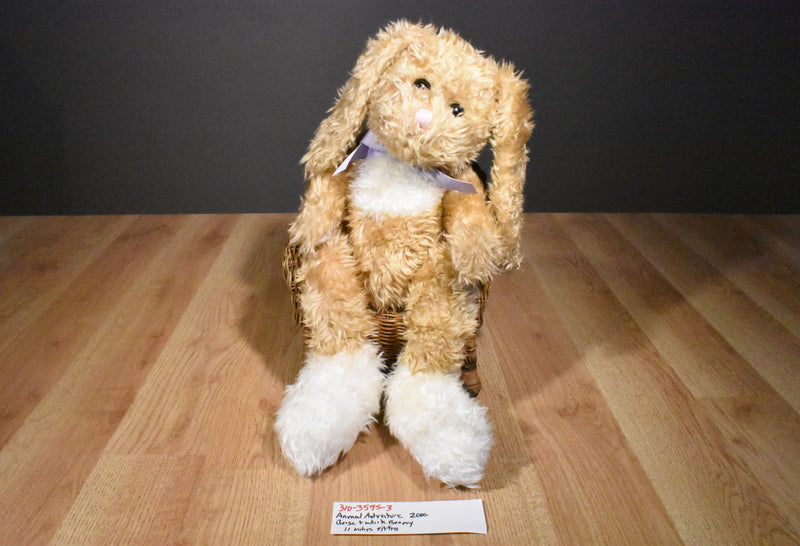 Animal Adventure Floppy Beige and White Bunny Rabbit 2000 Beanbag Plush