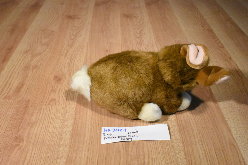 Russ Puddles Brown Cream Bunny Rabbit Plush