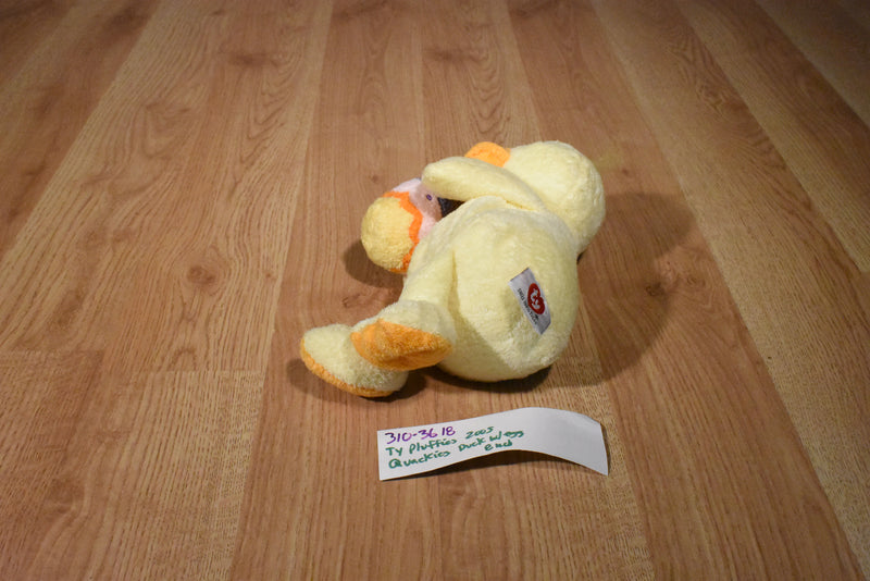 Ty Pluffies Quackies Yellow Duck With Egg 2005 Beanbag Plush