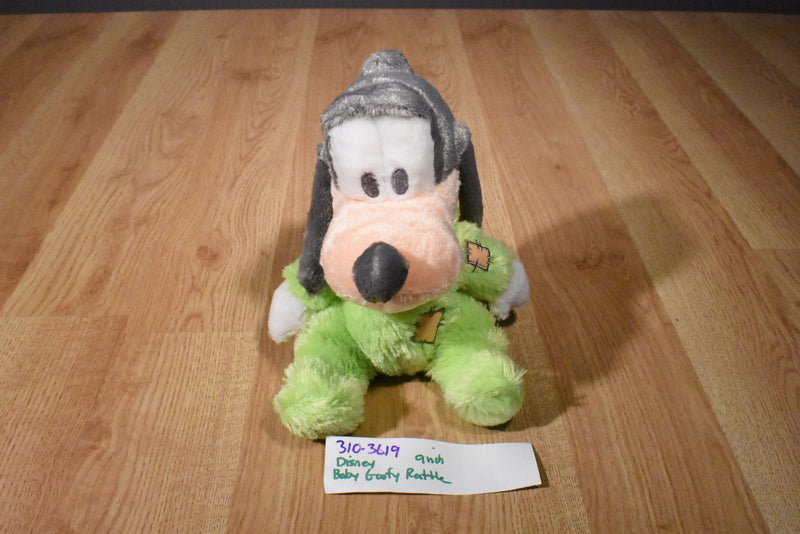 Disney Parks Baby Goofy in Green Pajamas Rattle Plush