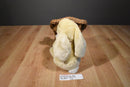 Commonwealth Beige Bunny Rabbit 2007 Beanbag Plush with Pink Bow and Blue Rose