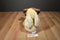 Commonwealth Beige Bunny Rabbit 2007 Beanbag Plush with Pink Bow and Blue Rose