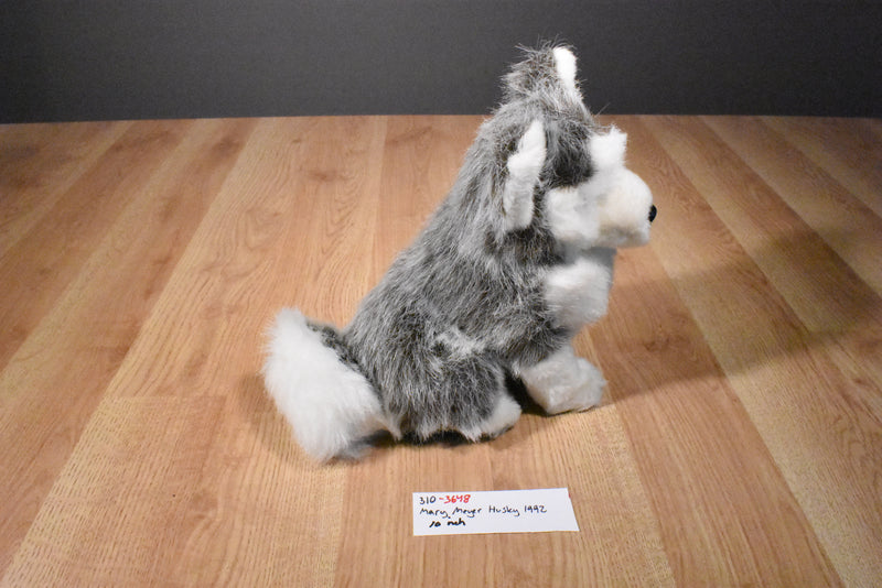 Mary Meyer Black and White Husky Dog 1992 Plush with Blue Eyes
