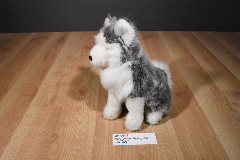 Mary Meyer Black and White Husky Dog 1992 Plush with Blue Eyes