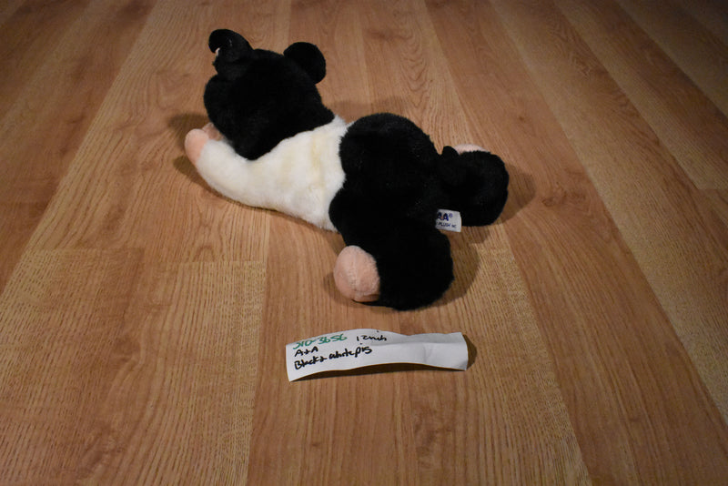 A&A Black and White Pig Beanbag Plush