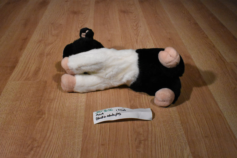 A&A Black and White Pig Beanbag Plush