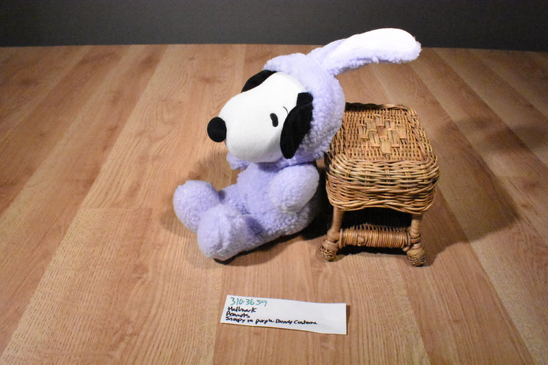 Hallmark Peanuts Snoopy in Purple Bunny Costume Beanbag Plush