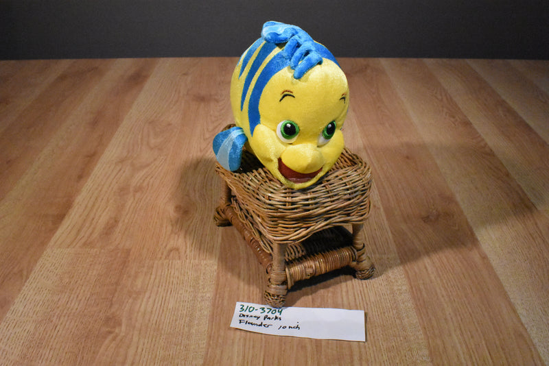 Disney Parks Little Mermaid Flounder Yellow and Blue Fish Plush