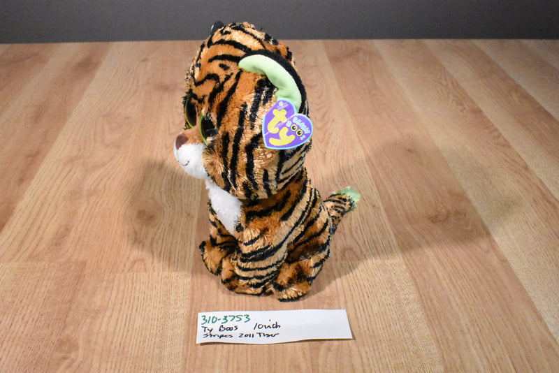 Ty Beanie Boos Stripes the Tiger With Green Eyes 2011 Beanbag Plush