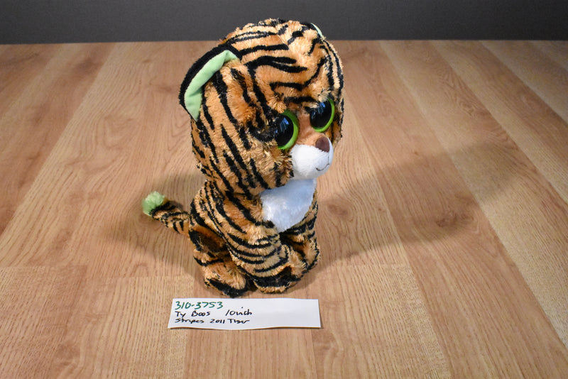 Ty Beanie Boos Stripes the Tiger With Green Eyes 2011 Beanbag Plush