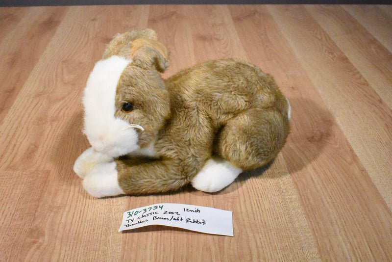 Ty Classic Thimbles Brown and White Bunny Rabbit 2002 Plush