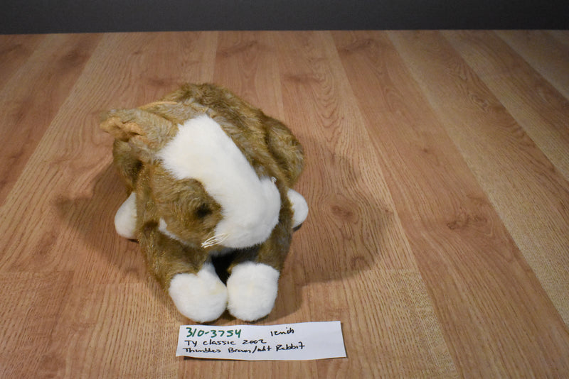 Ty Classic Thimbles Brown and White Bunny Rabbit 2002 Plush