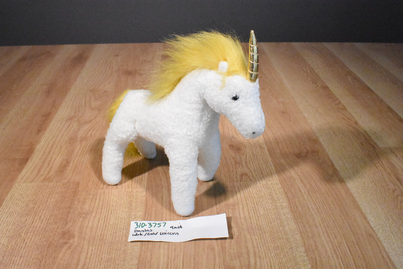 Douglas White Gold Unicorn Beanbag Plush