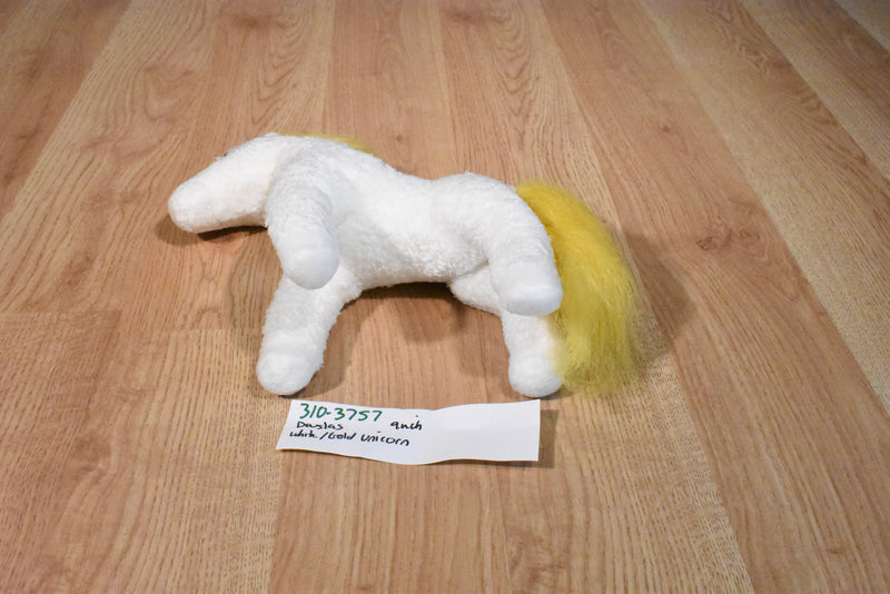 Douglas White Gold Unicorn Beanbag Plush