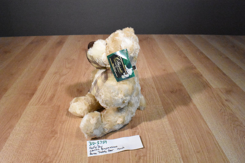 Kellytoy Classic Impressions Beige Teddy Bear Beanbag Plush