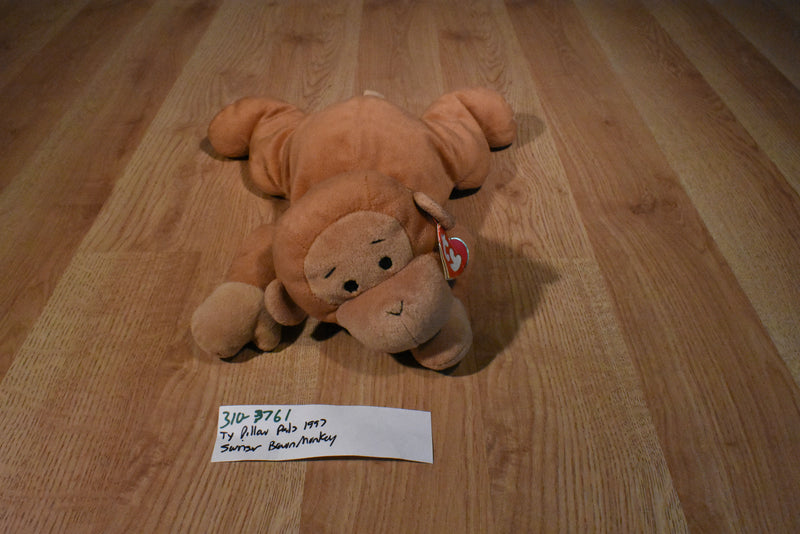 Ty Pillow Pals Swinger Brown Monkey 1997 Plush