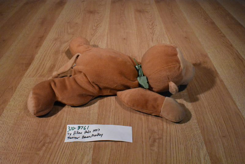 Ty Pillow Pals Swinger Brown Monkey 1997 Plush