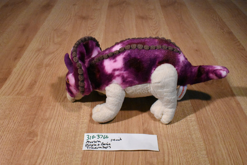 Aurora Purple and Beige Triceratops Plush
