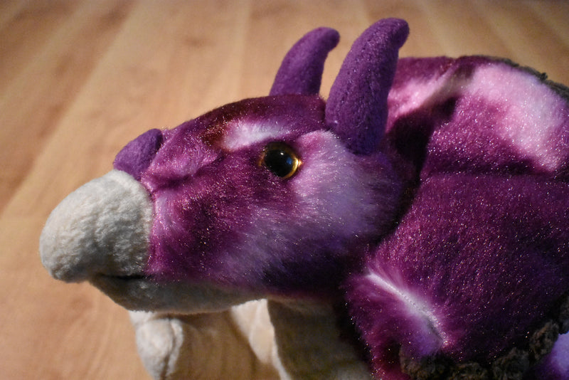 Aurora Purple and Beige Triceratops Plush