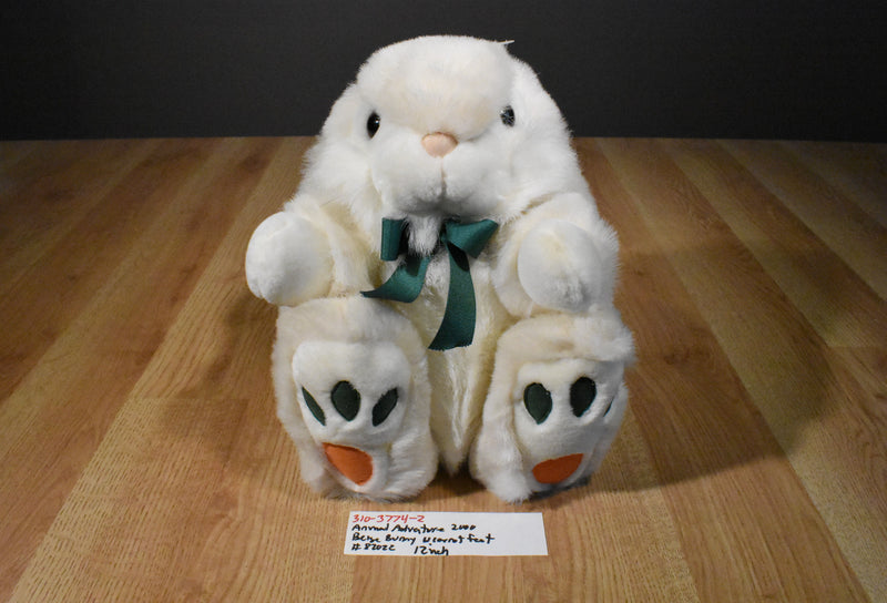 Animal Adventure Beige Bunny Rabbit 2000 Plush with Carrot Feet