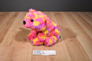 Wild Republic Pink Purple Yellow Patch Bear 2015 Beanbag Plush