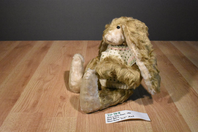 Heidibears Hillary Hulen Jointed Brown Mohair Bunny Grit 1991 Plush